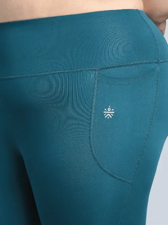 Women's Green Training Plus Size Tights - Image 8