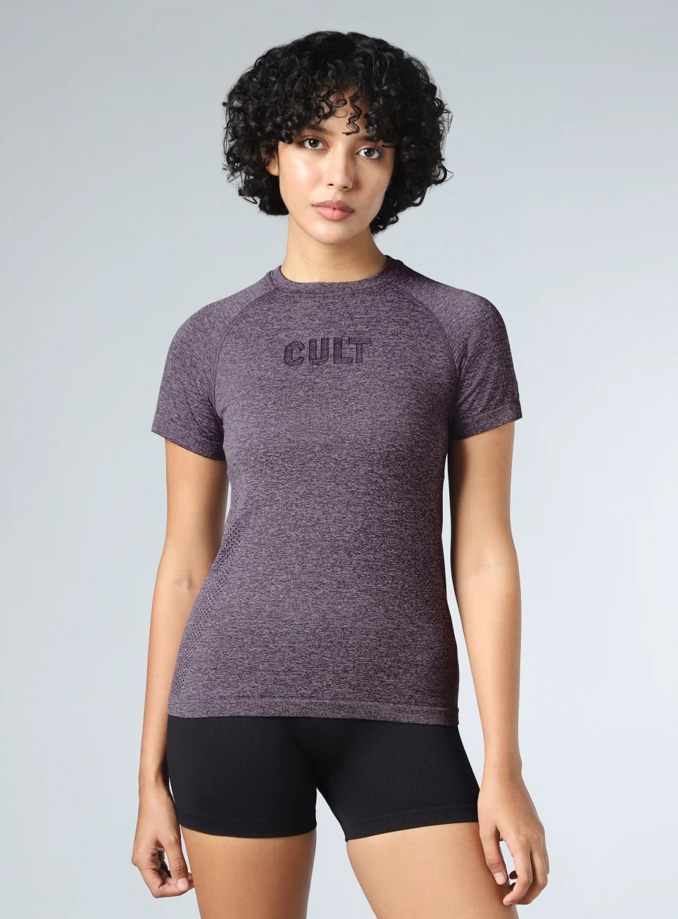 Women's Grey Contour Seamless T-shirt - Image 4