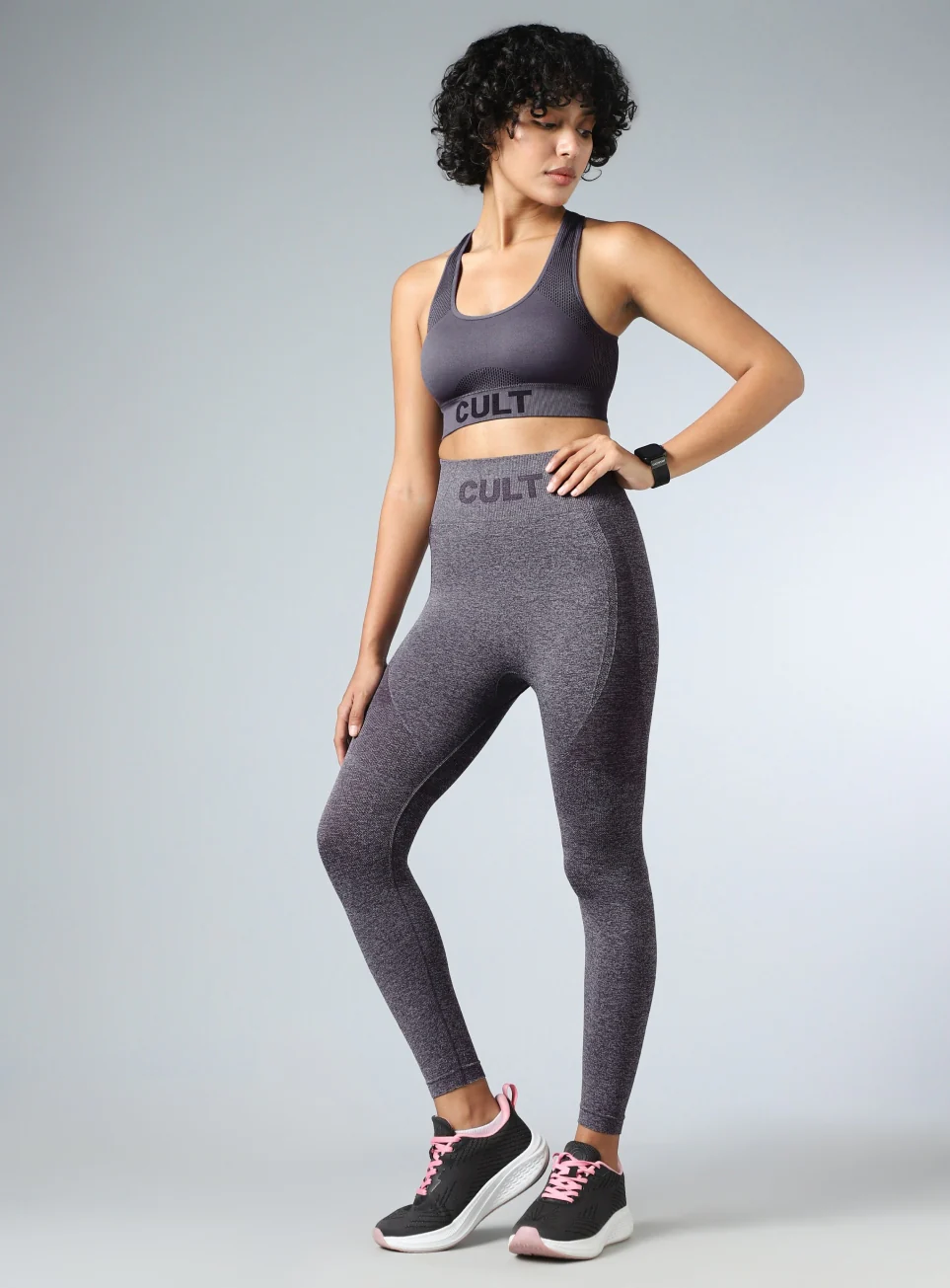 Women's Grey Momentum Medium Support Seamless Bra - Image 2