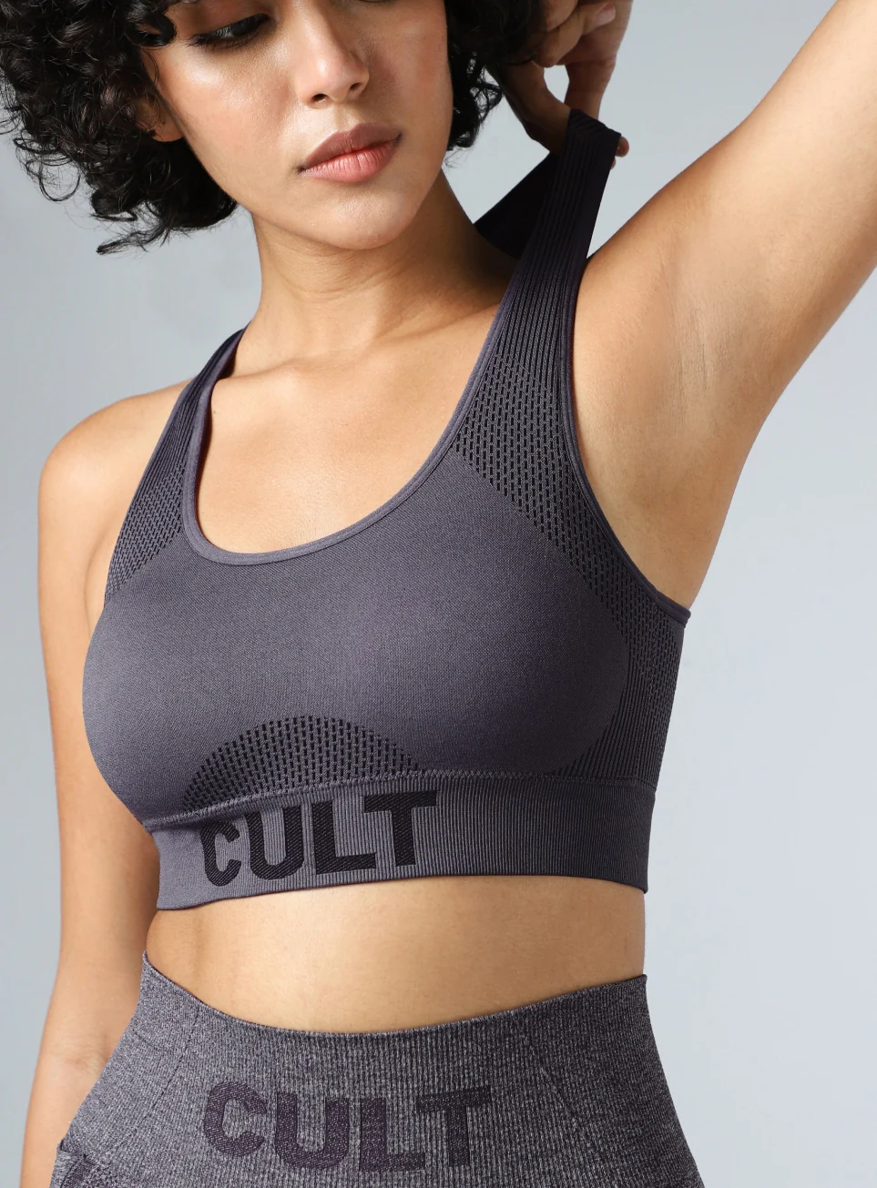 Women's Grey Momentum Medium Support Seamless Bra - Image 7