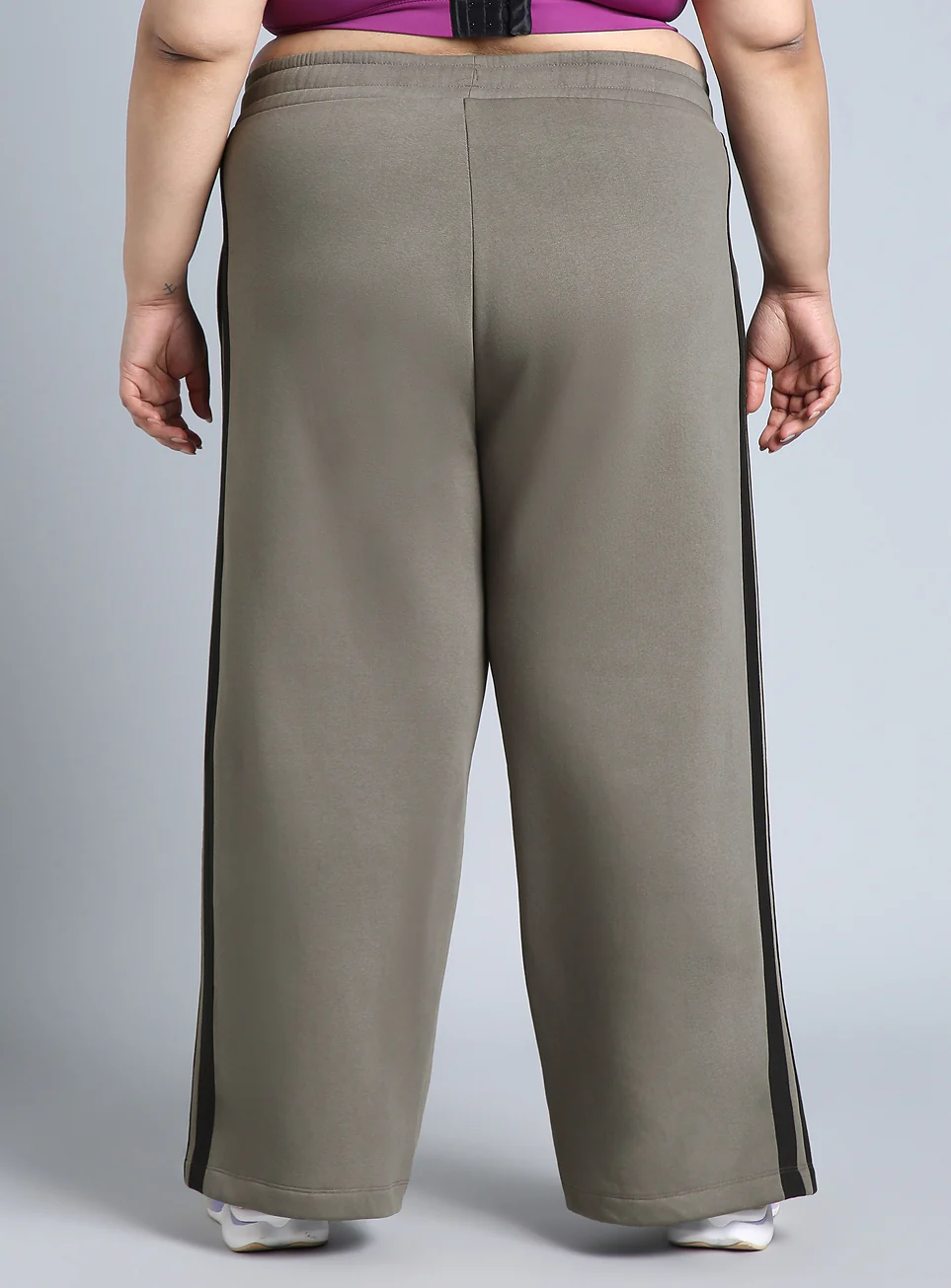 Women's Grey Plus Size Elevated Athleisure Trackpants - Image 6