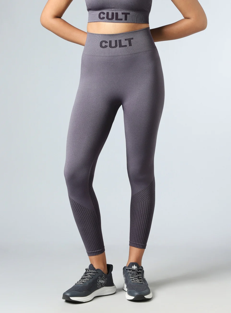 Women's Grey Power Move Seamless Tights - Image 4
