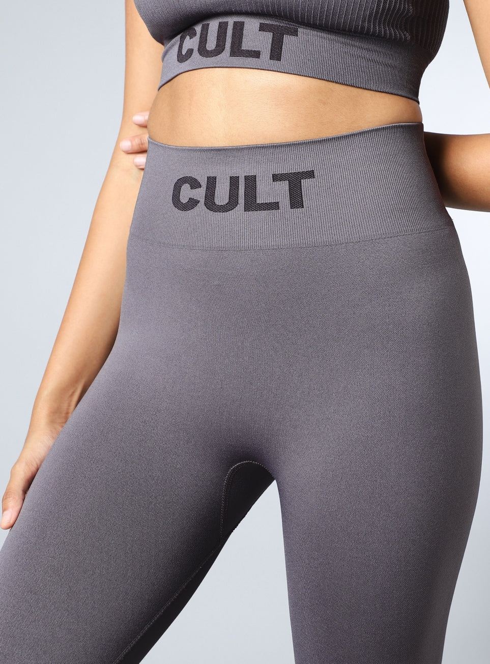 Women's Grey Power Move Seamless Tights - Image 9