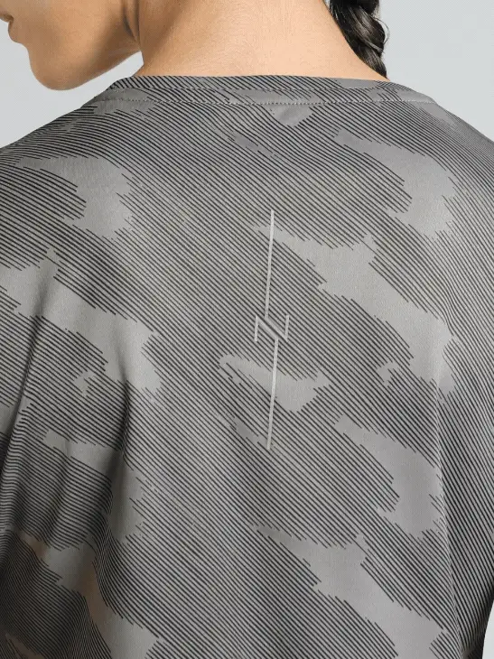 Women's Grey Urban Camo Running T-shirt - Image 8
