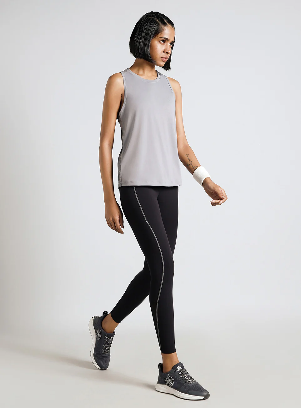 Women's Grey Urban Camo Running Tank Top - Image 3