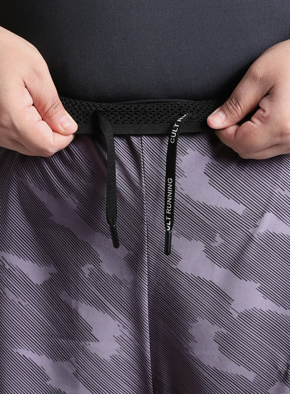 Women's Grey Urban Camo Shorts with Inner Tight Plus Size Shorts - Image 10