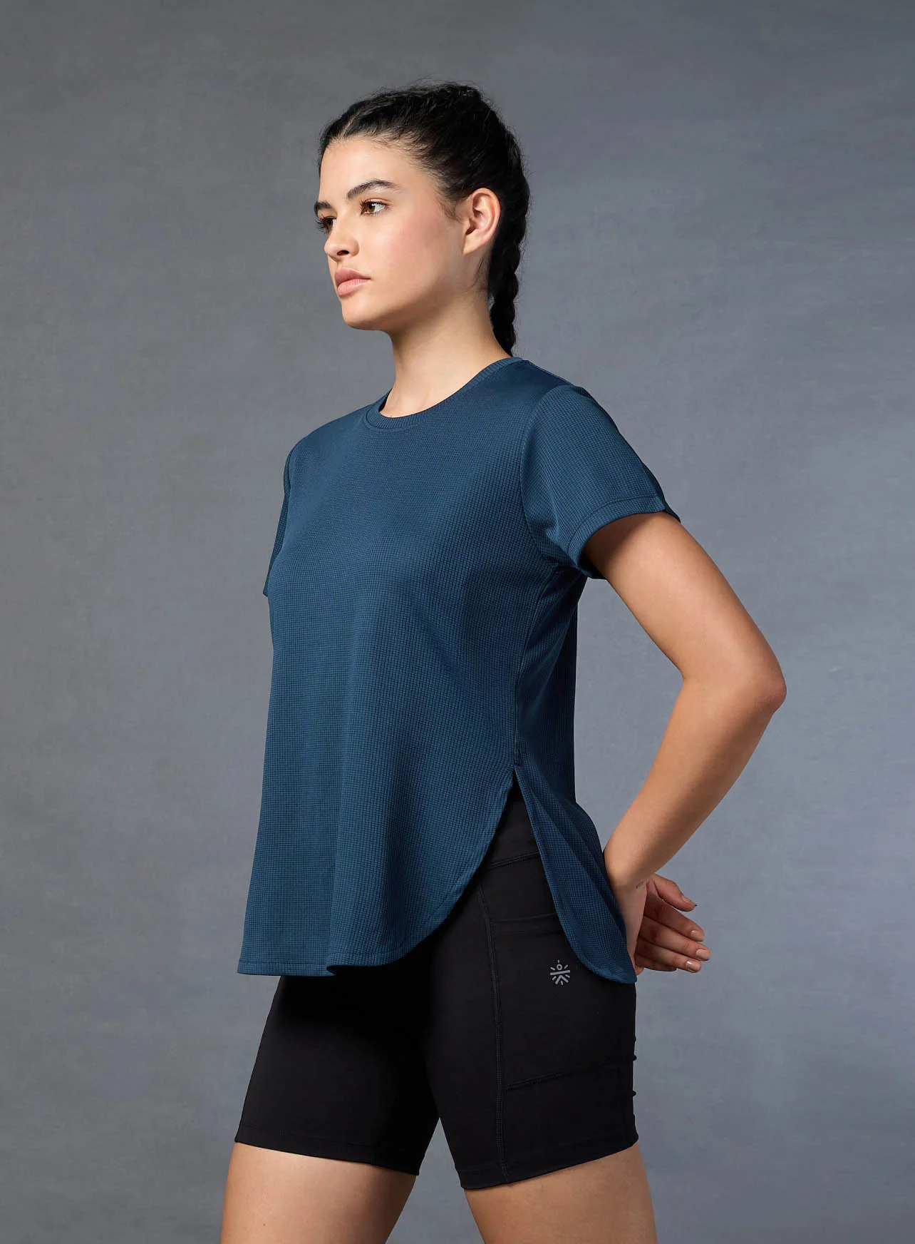 Women's Navy Running Longline T-shirt