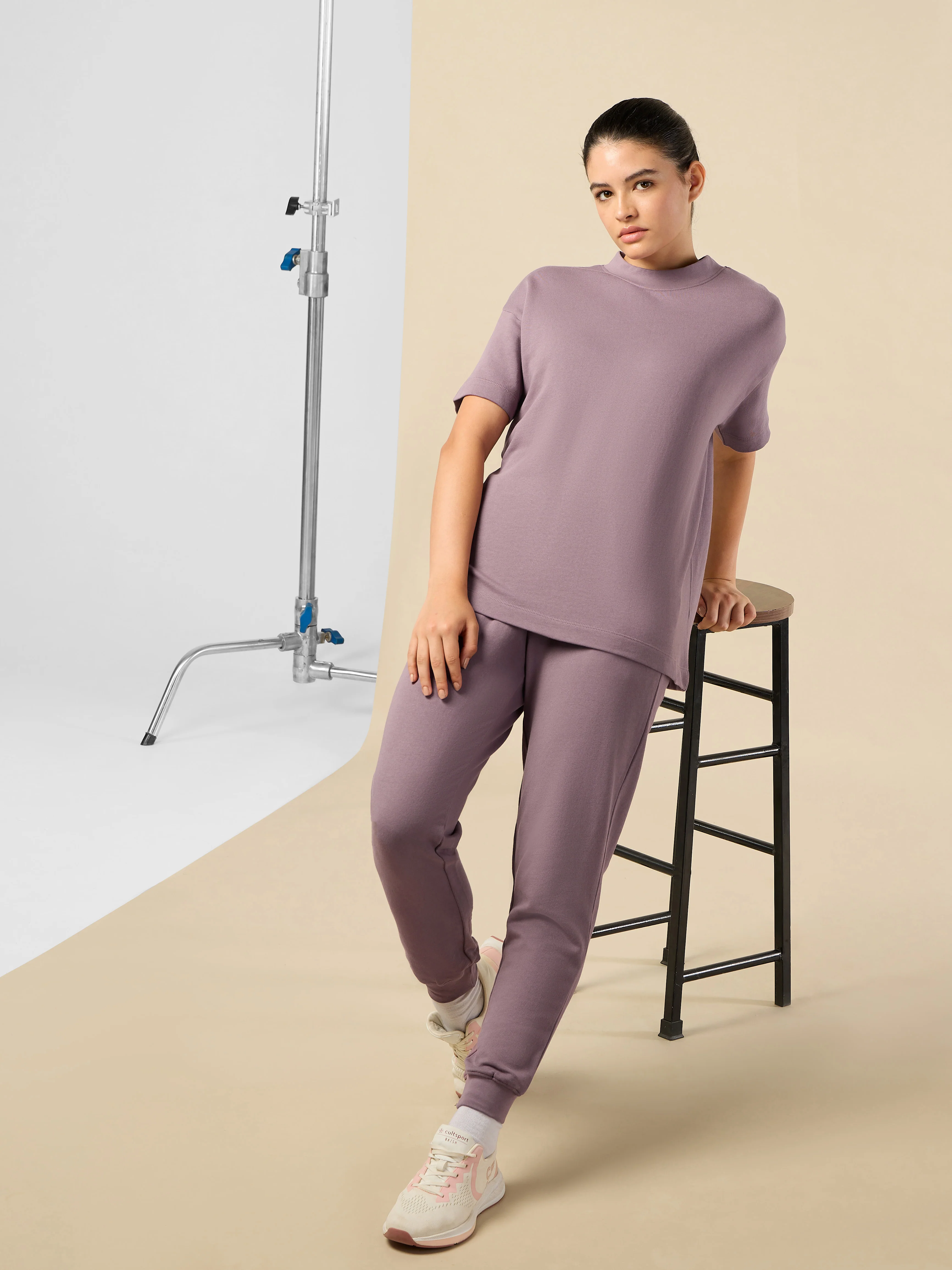 Women's Lifestyle Cotton Lavender Co-ord Set - Image 2