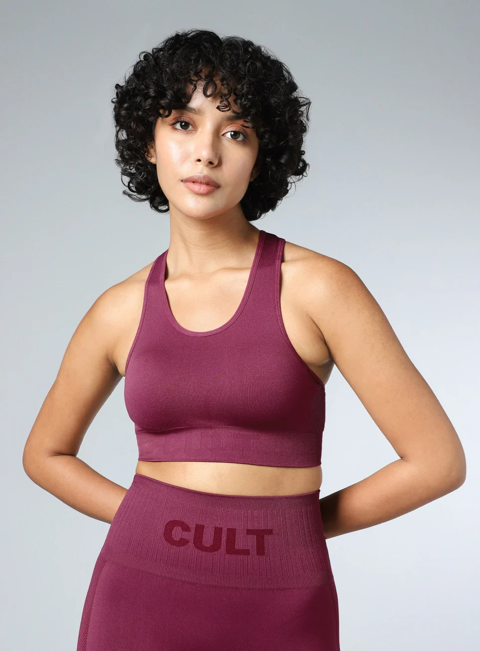 Women's Maroon Motion Flow Medium Support Seamless Bra