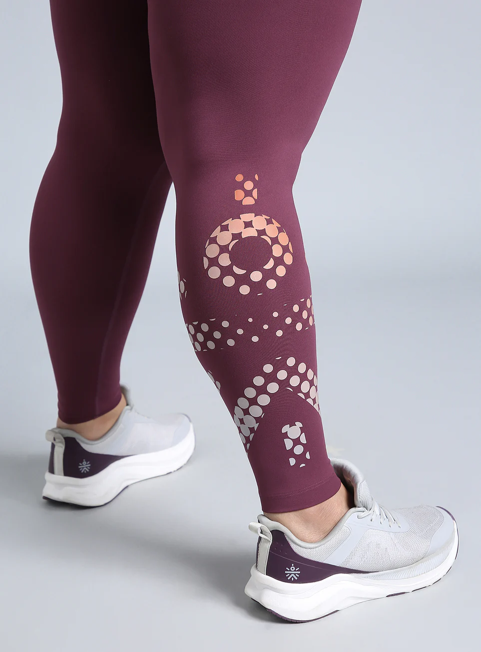 Women's Maroon Plus Size Graphic Branded COMFlex Training Tights - Image 7