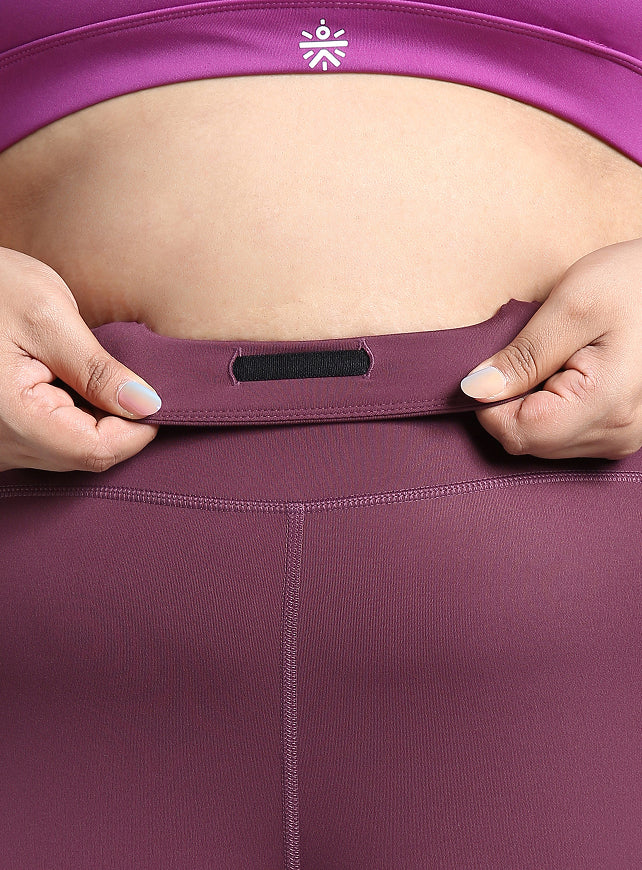 Women's Maroon Plus Size Graphic Branded COMFlex Training Tights - Image 9
