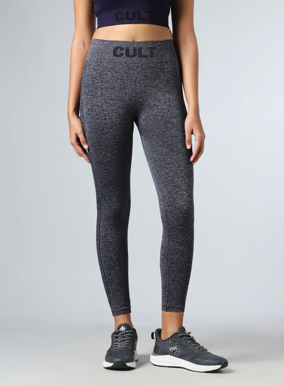 Women's Navy Momentum Seamless Tights - Image 4