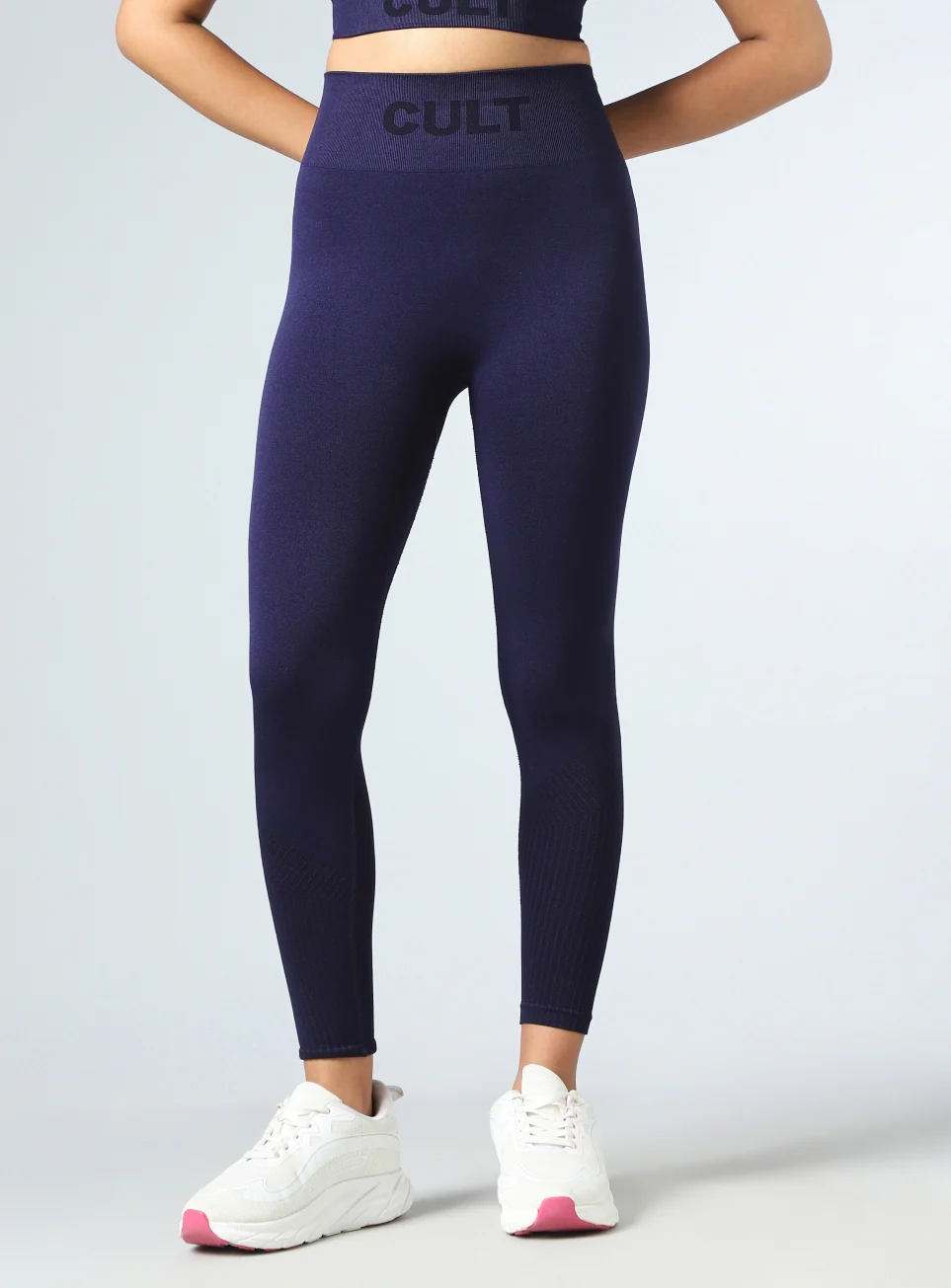 Women's Navy Power Move Seamless Tights - Image 4