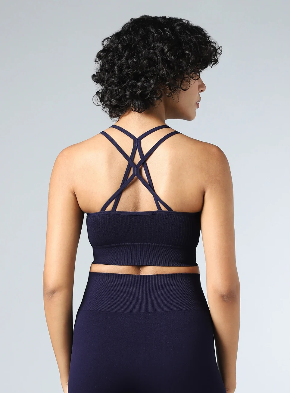 Women's Navy Powerflow Medium Support Seamless Bra
