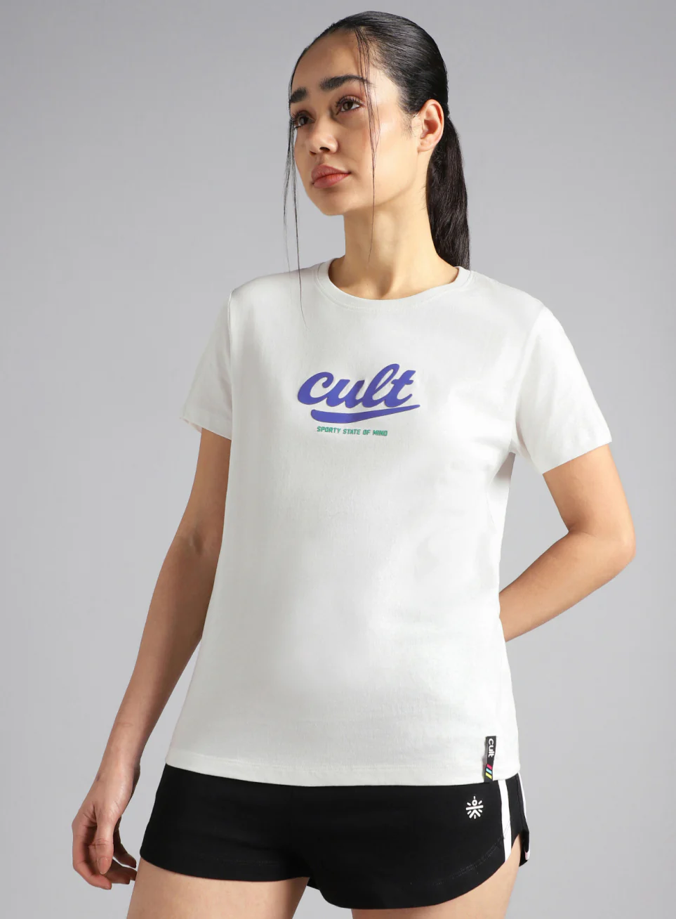 Women's Off White Sporty Graphic T-shirt