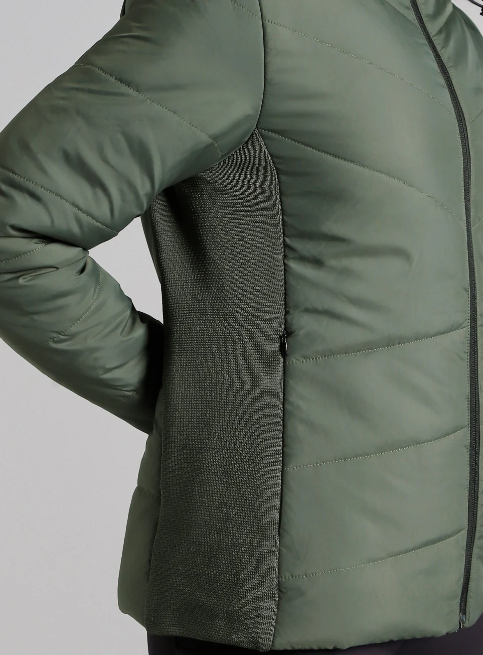 Women's Olive Puffer Jacket - Image 8