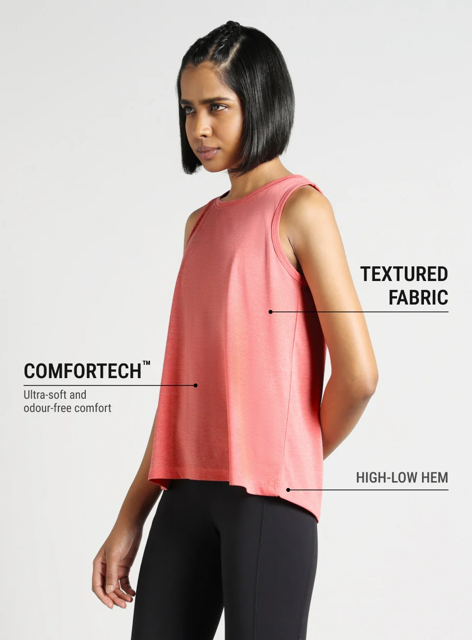 Women's Peach Muscle Up Comfortech Tank - Image 5