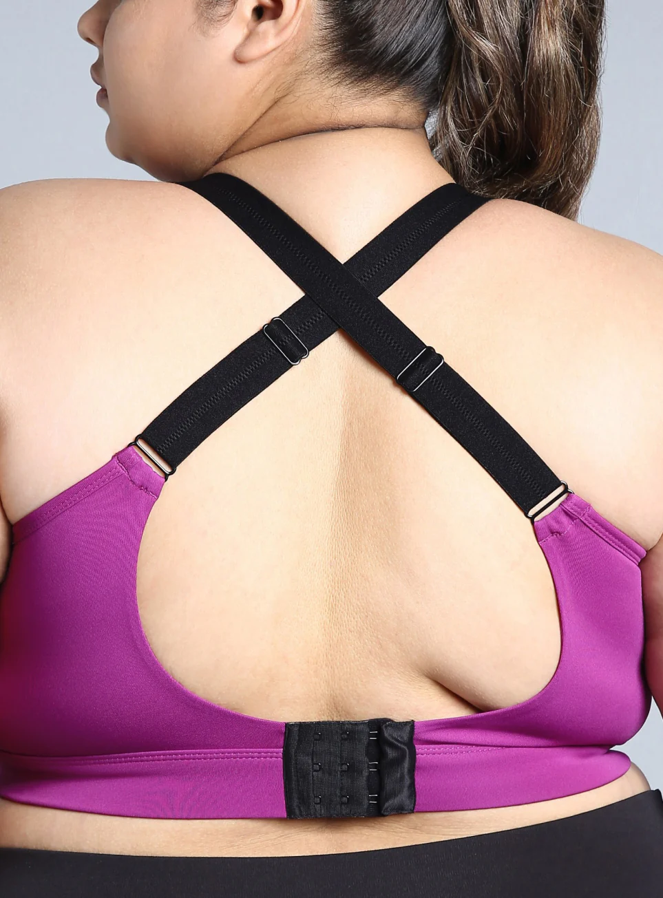 Women's Pink Adjustable Strap Training High Support Plus Size Sports Bra - Image 8