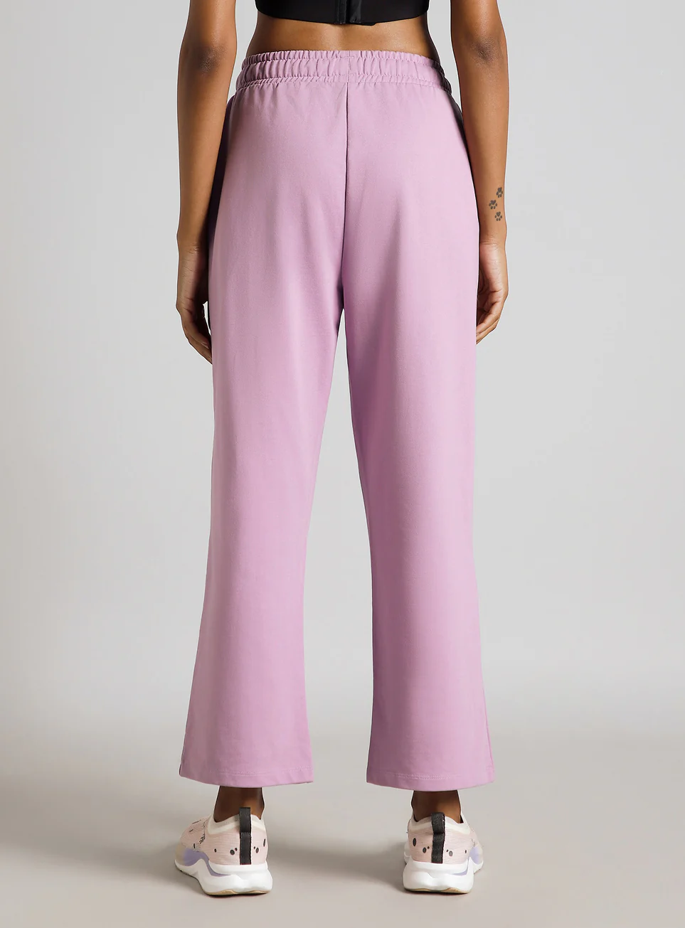 Women's Pink Contrast Edge Straight Fit Trackpants - Image 6