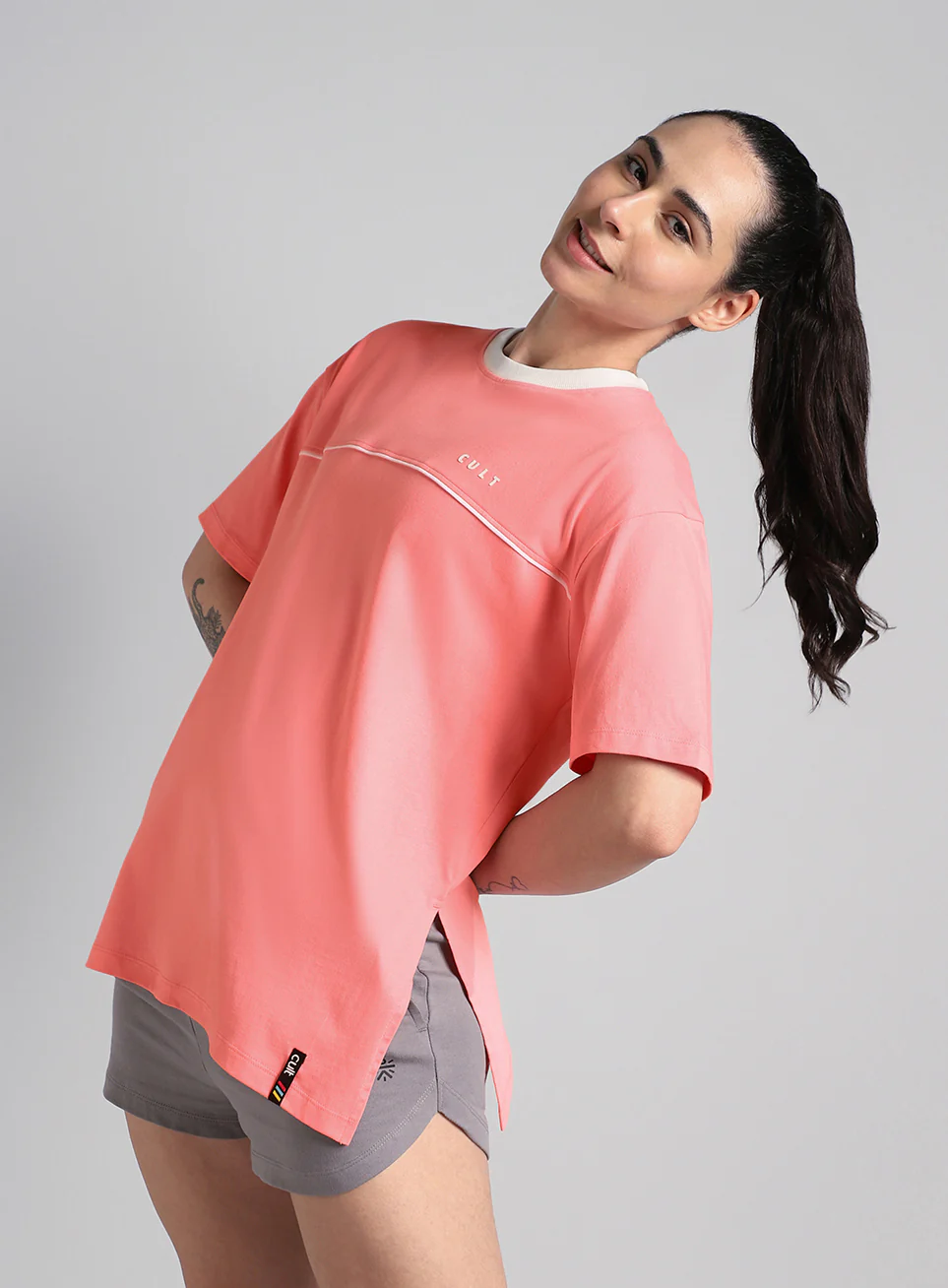 Women's Pink Cult Classic Oversized Fit T-shirt
