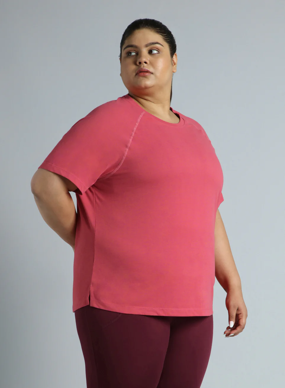 Women's Pink Flex Plus Size COMFORtech Regular Fit T-shirt