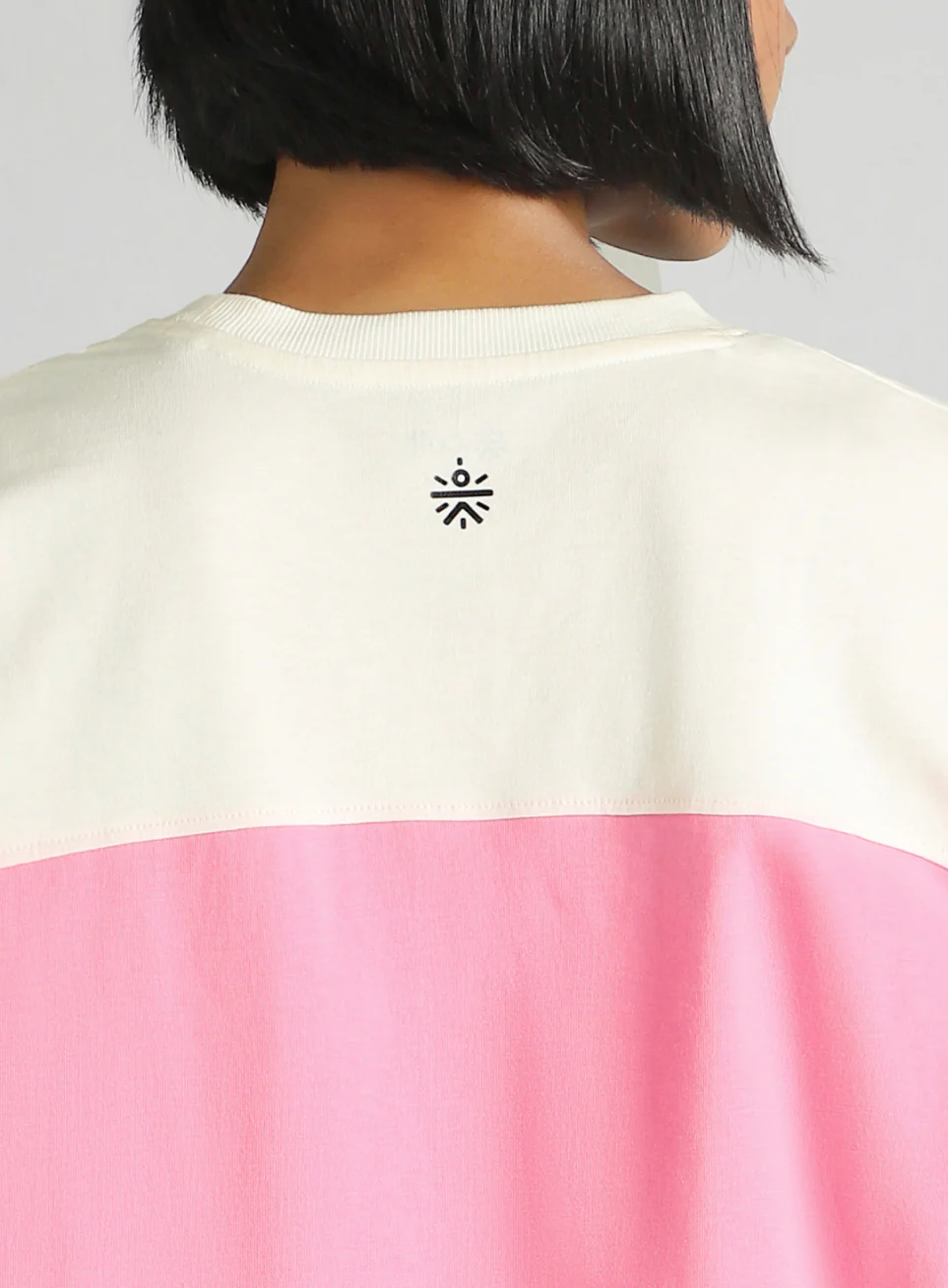 Women's Pink Offbeat Colorblock Oversized Fit T-Shirt - Image 8