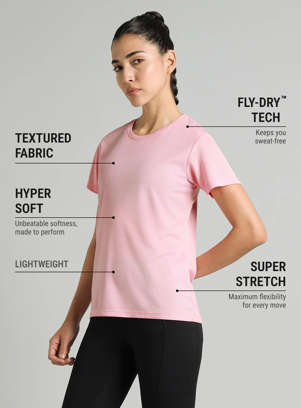 Women's Pink Performance T-Shirt - Image 5