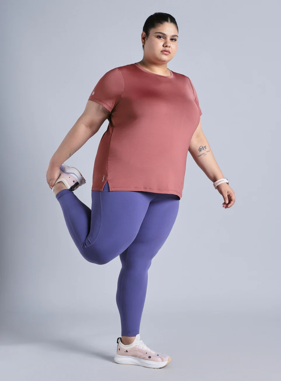 Women's Pink Plus Size Back Vent Training Tee - Image 2