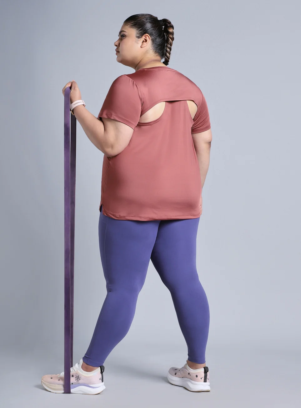 Women's Pink Plus Size Back Vent Training Tee - Image 3