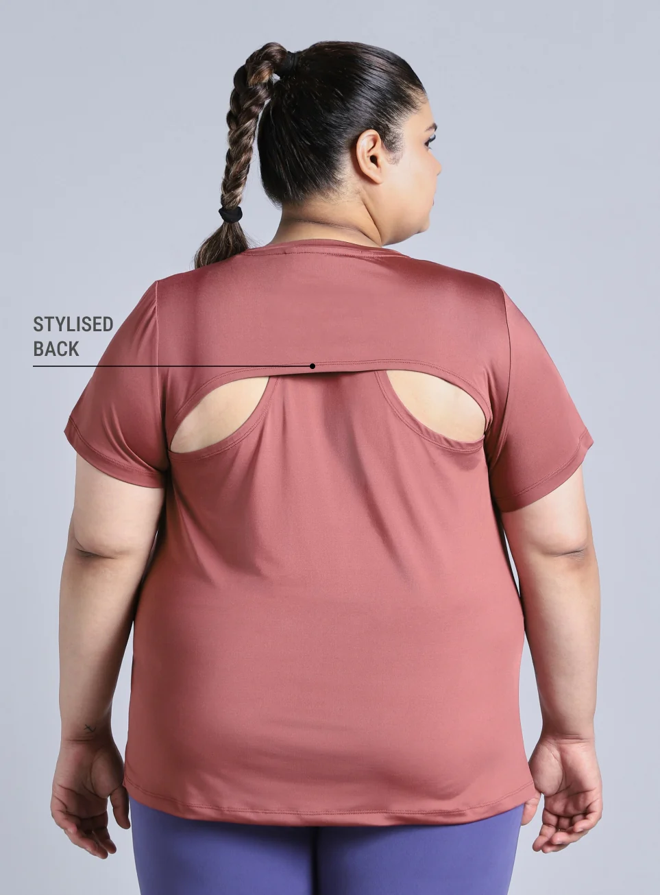 Women's Pink Plus Size Back Vent Training Tee - Image 6