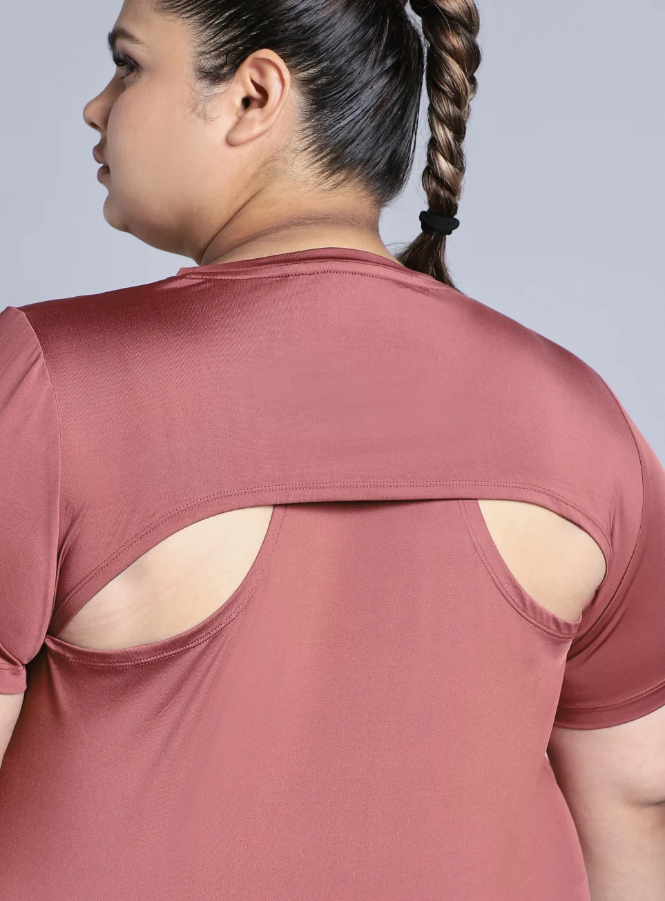 Women's Pink Plus Size Back Vent Training Tee - Image 7