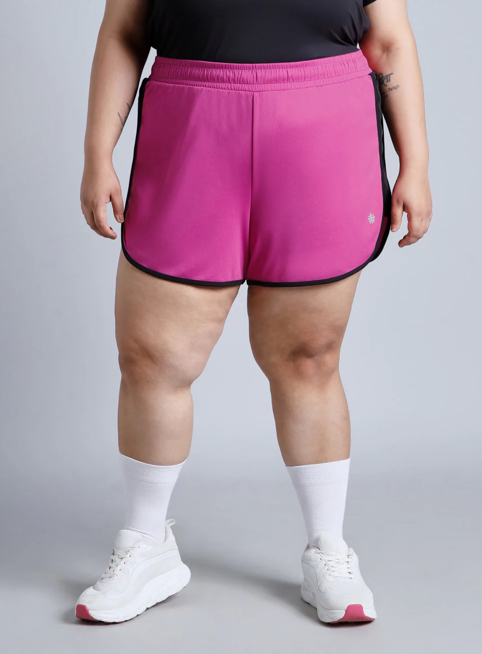 Women's Pink Power Active Plus Size Shorts - Image 4