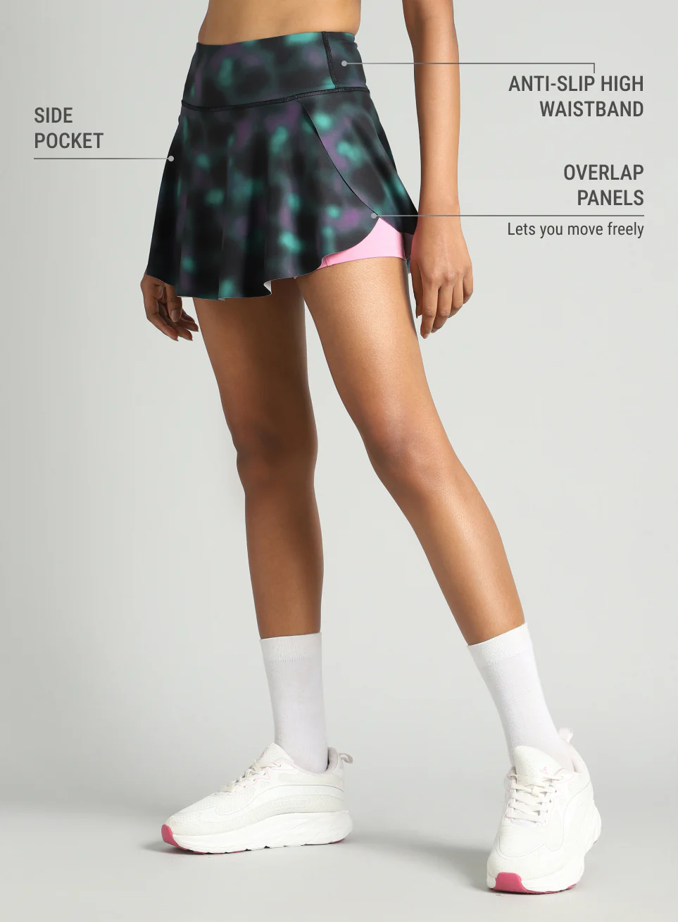 Women's Pink Printed True Performance COMFlex Skorts - Image 5