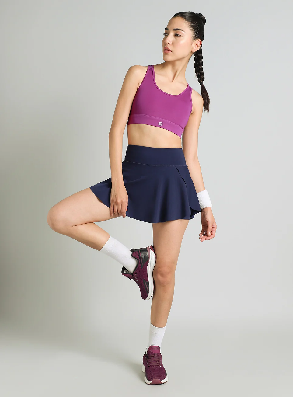 Women's Pink Racer Back with Hook High Support Running Bra - Image 2