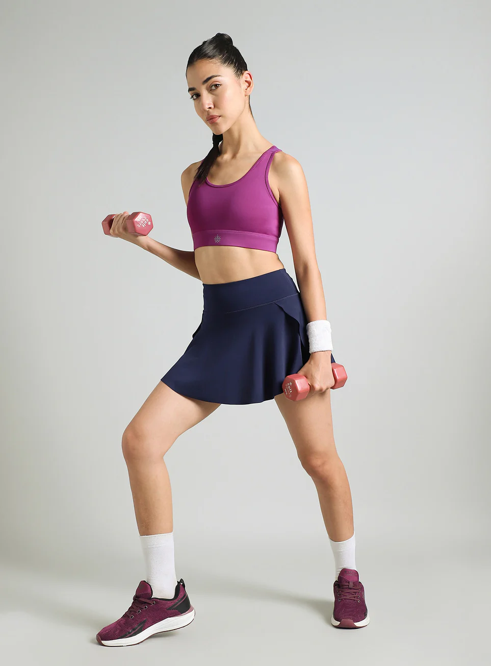 Women's Pink Racer Back with Hook High Support Running Bra - Image 3