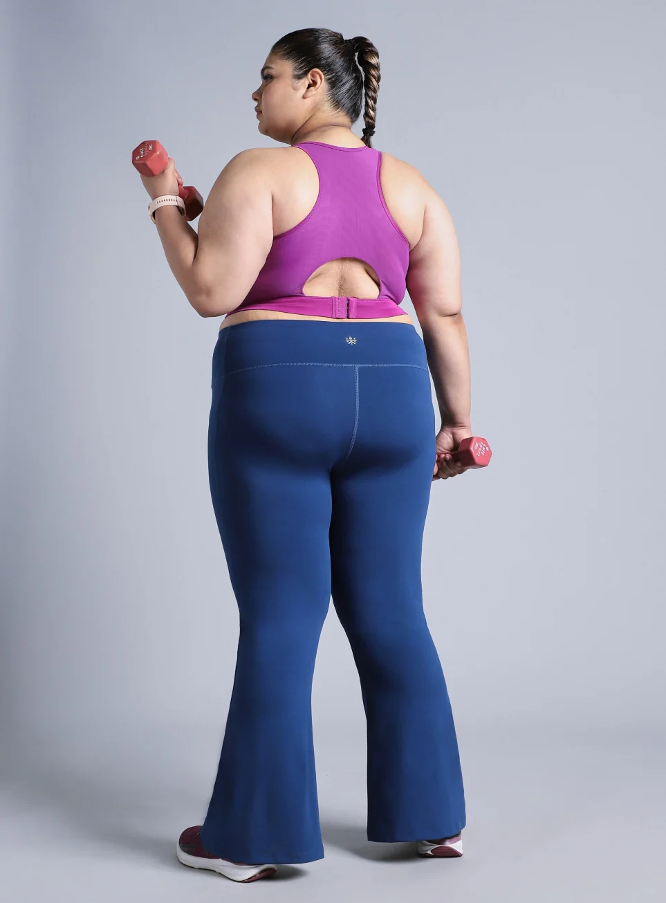 Women's Pink Racerback with Hook High Support Plus Size Sports Bra - Image 3