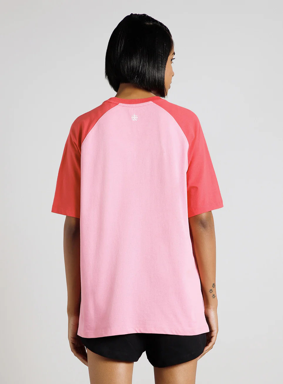Women's Pink Retro Block Graphic Oversized T-shirt - Image 6