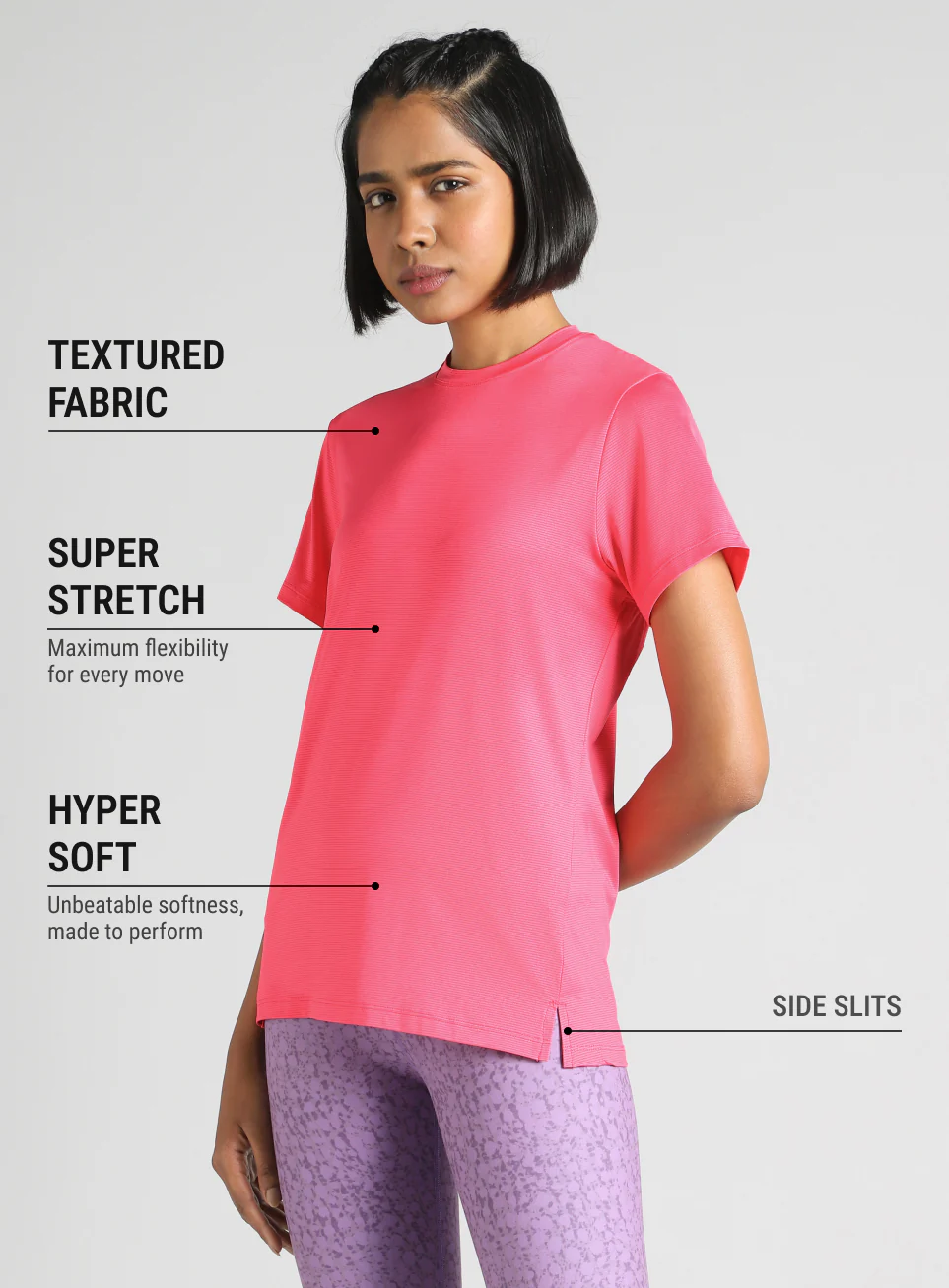 Women's Pink Swift Back Vent Training T-Shirt - Image 5