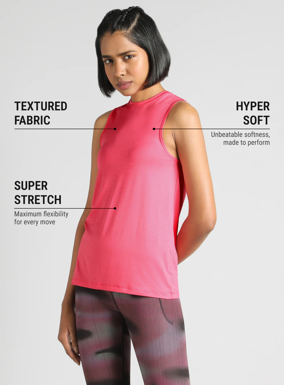 Women's Pink Swift Back Vent Training Tank Top - Image 5