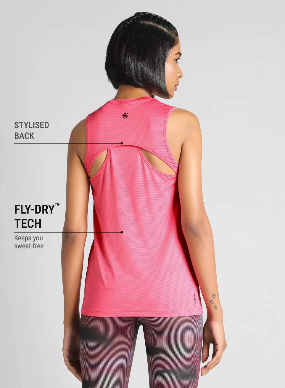 Women's Pink Swift Back Vent Training Tank Top - Image 6