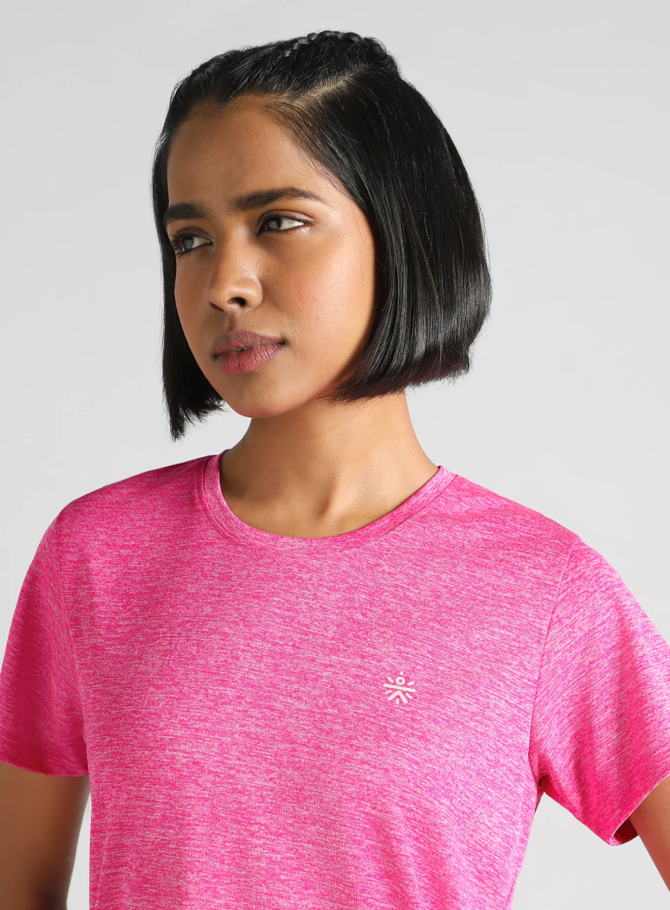 Women's Pink Textured Active T-Shirt - Image 7