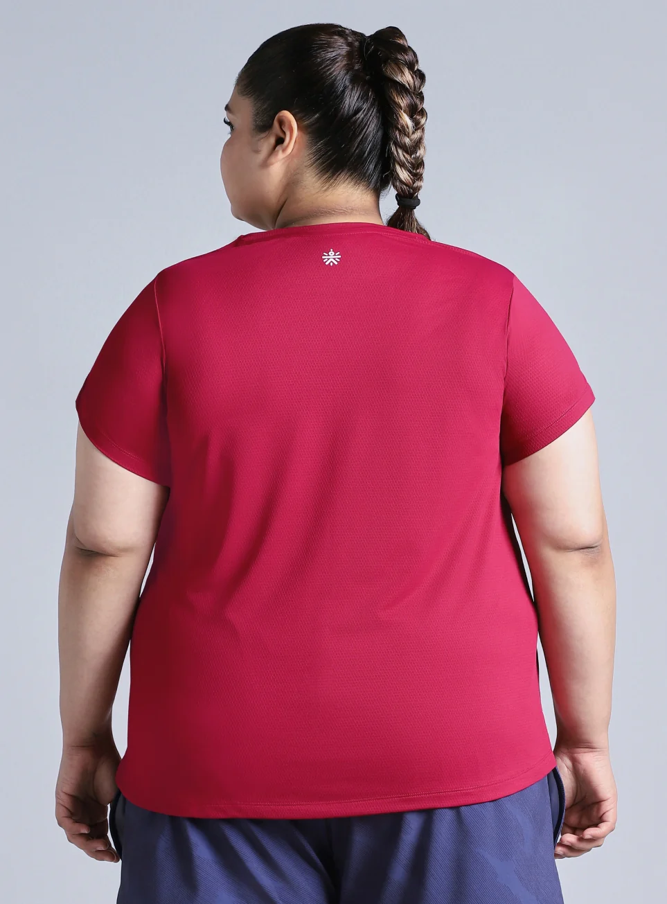 Women's Pink Training Essential Plus Size Regular Fit T-shirt - Image 6