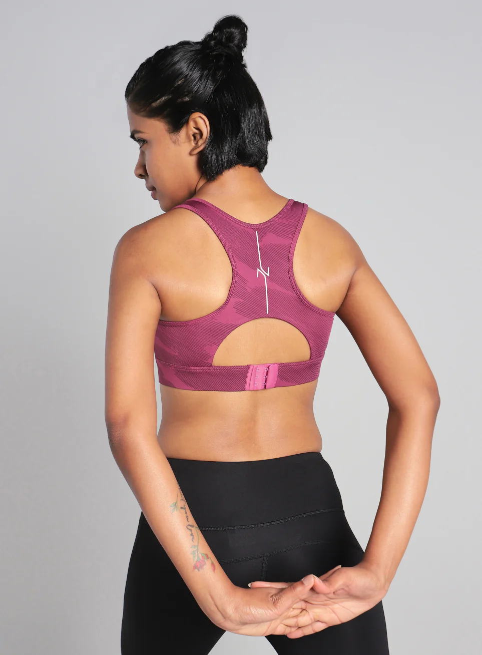 Women's Pink Urban Camo Running High Support Bra