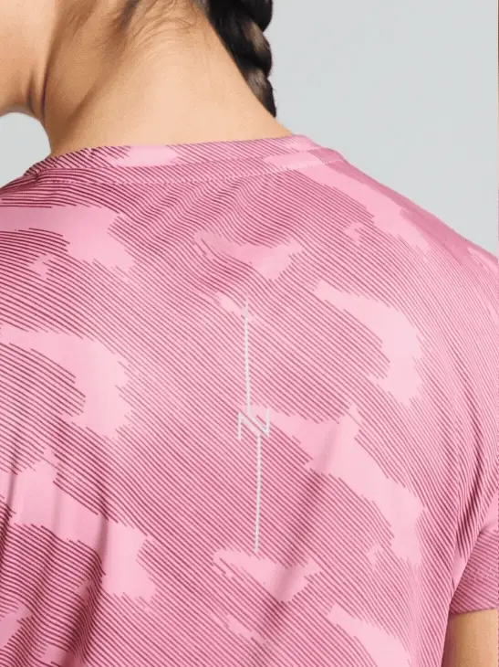 Women's Pink Urban Camo Running T-shirt - Image 8
