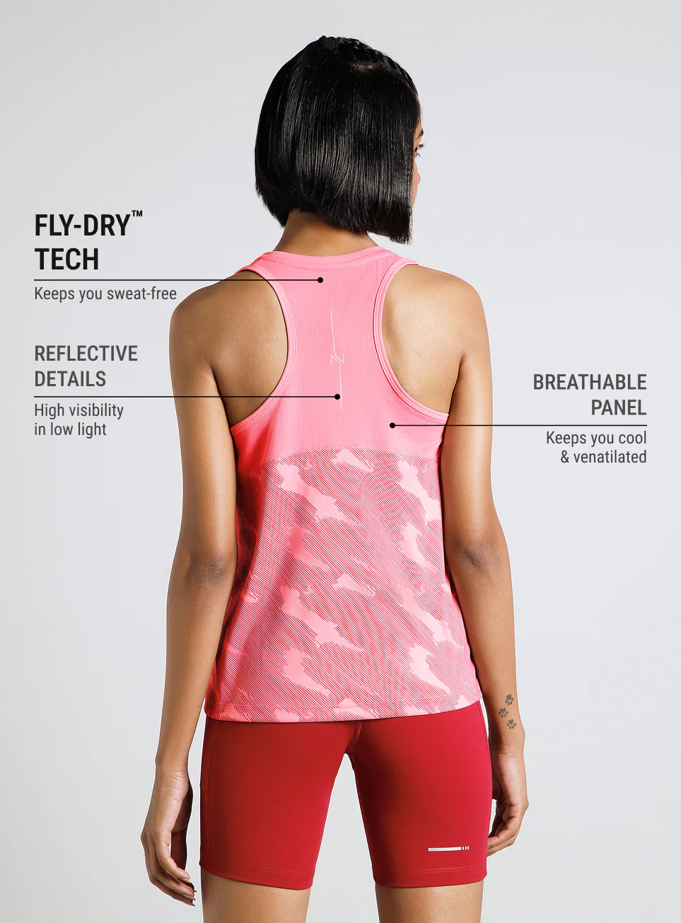 Women's Pink Urban Camo Running Tank Top - Image 6