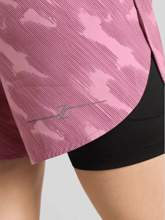Women's Pink Urban Camo Shorts with Inbuilt Tights - Image 10