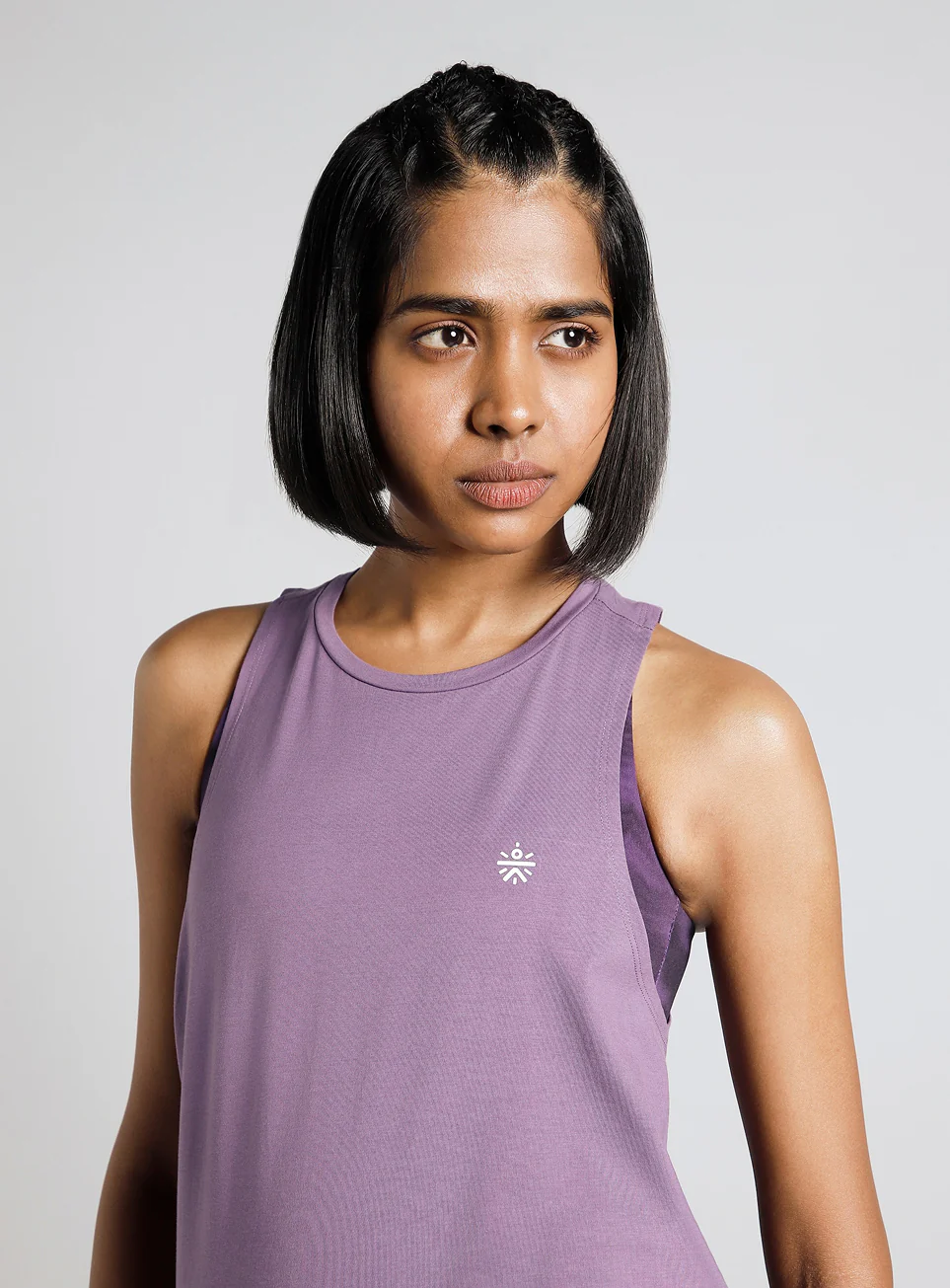 Women's Purple Back Tie-Up Flow Yoga Tank - Image 8