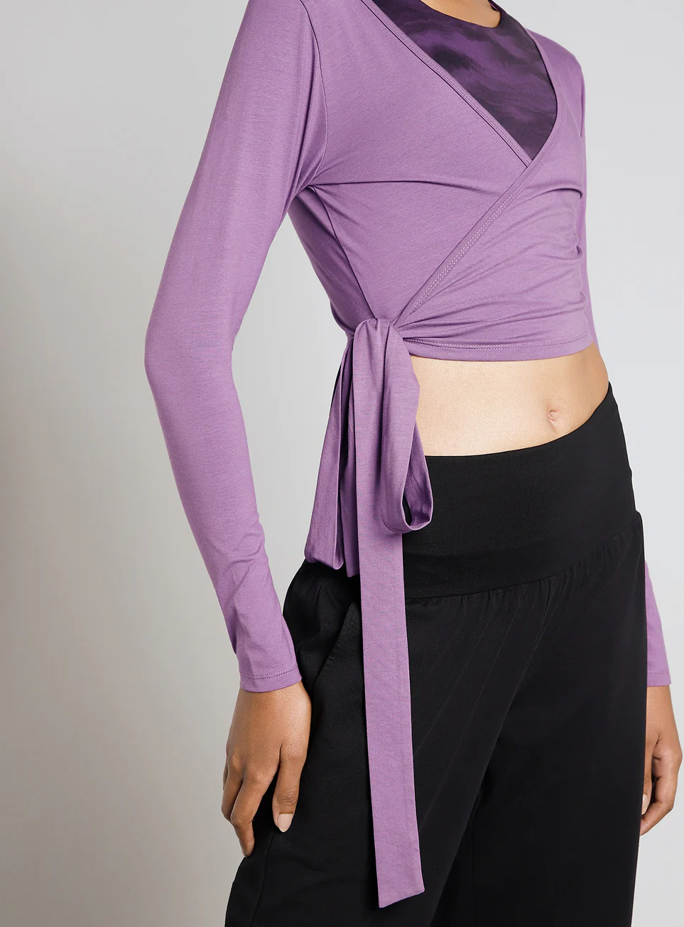 Women's Purple Back Wrap Around Flow Yoga Tank - Image 8