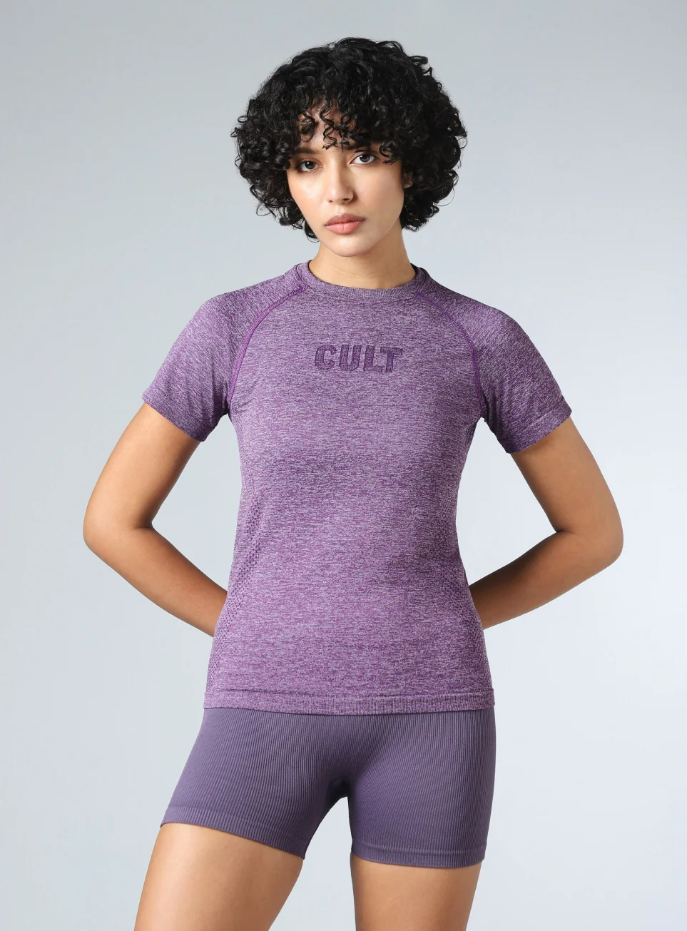 Women's Purple Contour Seamless T-shirt - Image 4