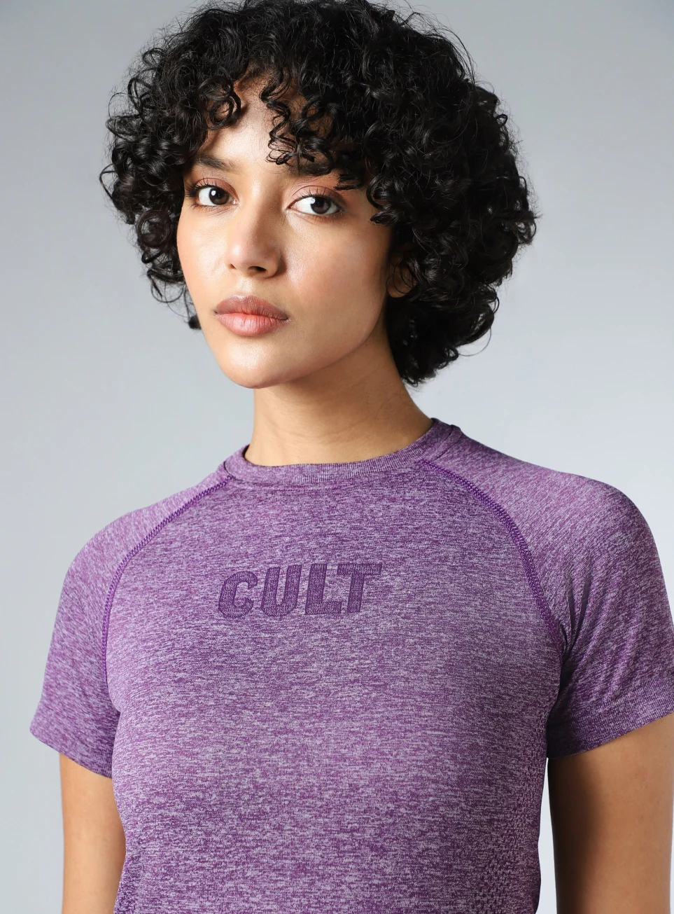 Women's Purple Contour Seamless T-shirt - Image 7